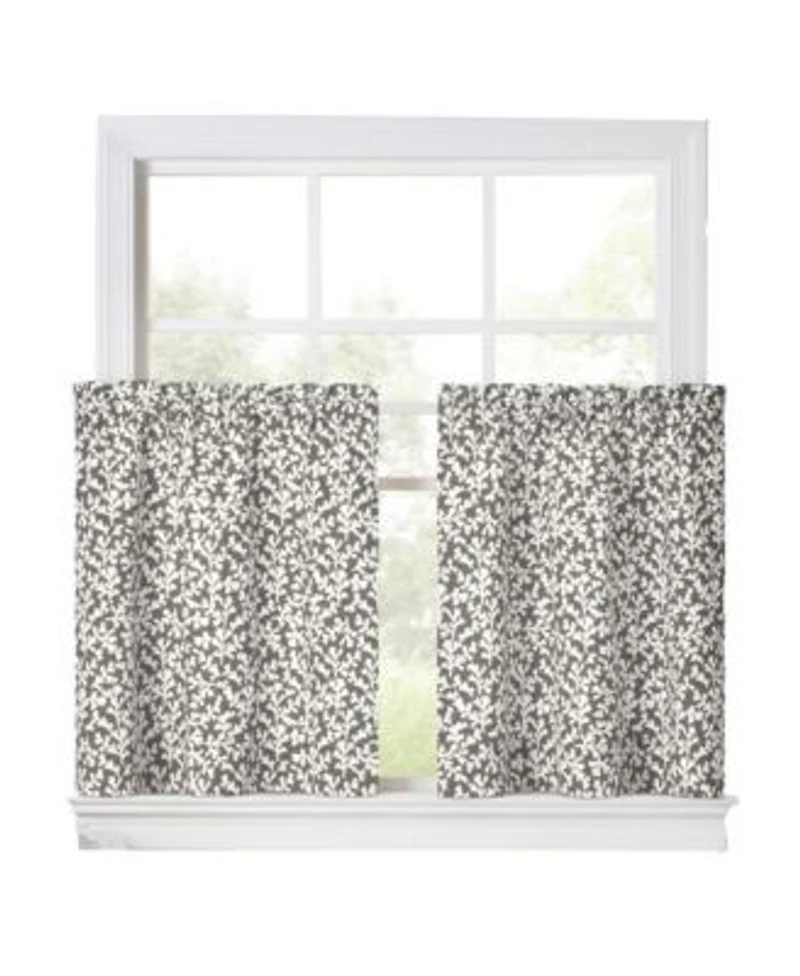 Ellis Curtain Sea Tumble Window Treatment 1.5 X22 Rod Pocket 100 Cotton Curtain Tiers 50 X22 X 24 X22 Grey