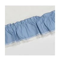 Ellis Curtain Madelyn Ruffled Victorian 1.5" Rod Pocket Valances for Windows 60" x 16" Slate