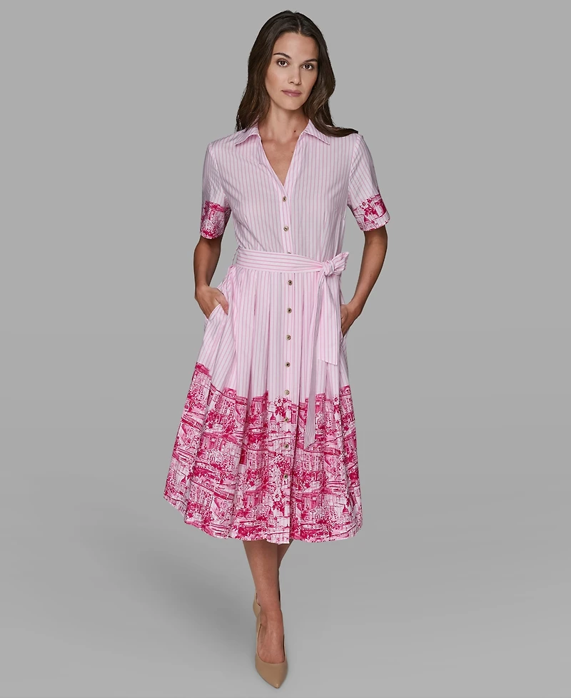 Karl Lagerfeld Paris Women's Printed Shirt Dress