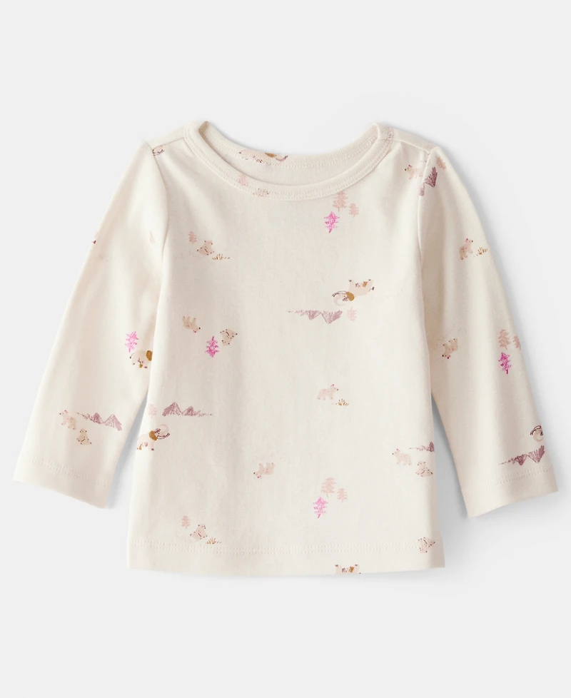 Carter's Baby Girls 2-Piece Long-Sleeve T-Shirt and Overall Set