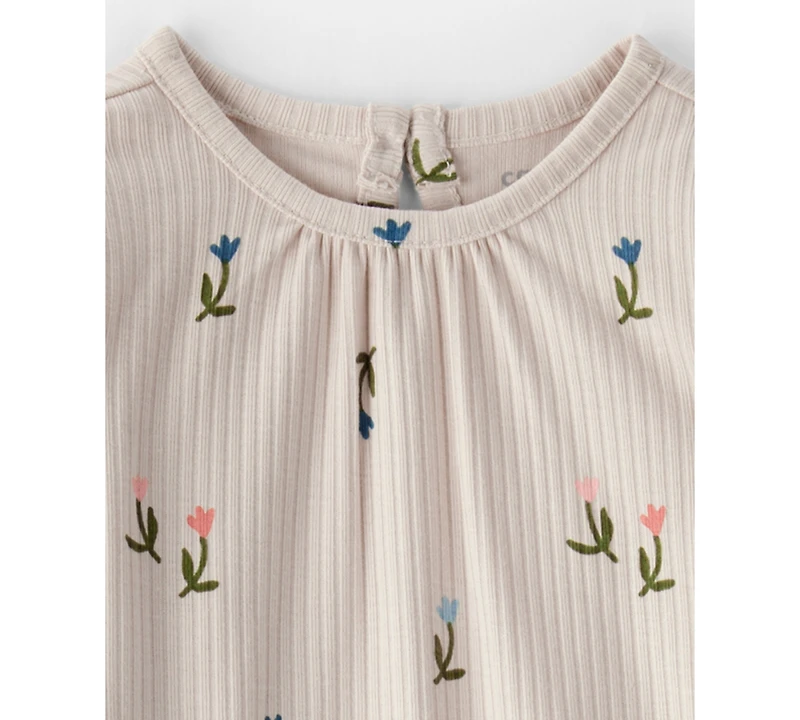 Carter's Baby Girls 2-Piece Floral Bodysuit and Pants Set