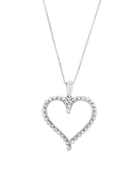 Macy's Diamond Heart Pendant Necklace (1/4 ct. t.w.) in 10K White Gold