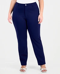Jones New York Plus Lexington Straight-Leg Modern Compression Pants