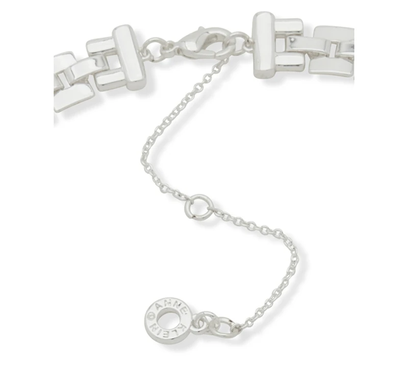 Anne Klein Cubic Zirconia Baguette Stone Linked Chain Necklace