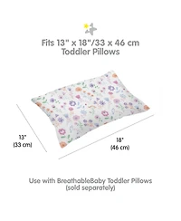 BreathableBaby Toddler Cotton Percale Pillowcase, For 13" x 18"/33 46 cm Pillow (2-Pack)