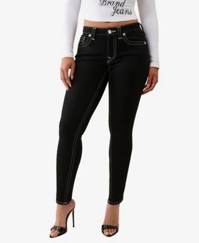True Religion Womens Jennie Mid Rise Skinny Flap Jeans