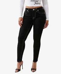 True Religion Womens Jennie Mid Rise Skinny Flap Jeans