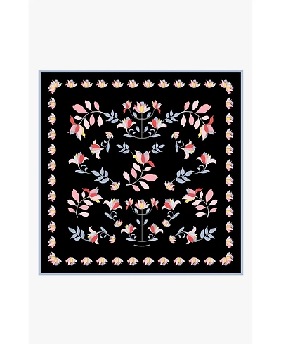 Jessie Zhao New York Double Sided Silk Scarf Midnight Garden