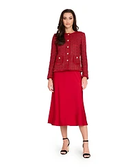 Tahari Asl Petite Long-Sleeve Boucle Jacket