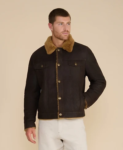 Furniq Uk Men's Shearling Jacket
