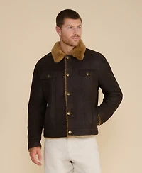 Furniq Uk Men's Shearling Jacket