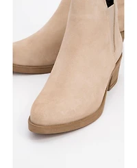 Forever & Always Shoes Dovena Leather Block Heel Ankle Boot (Women)