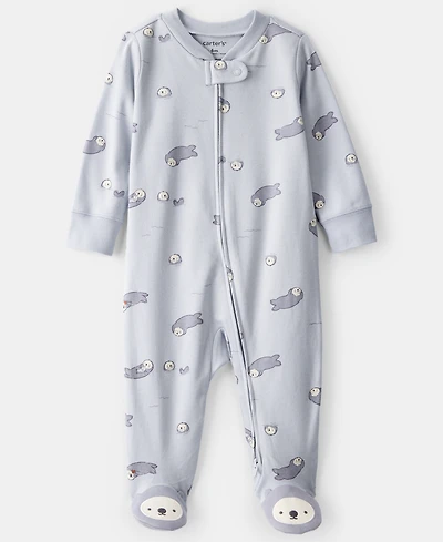 Carter's Baby Boys or Girls Otter Print Long-Sleeve Sleep and Play Pajama