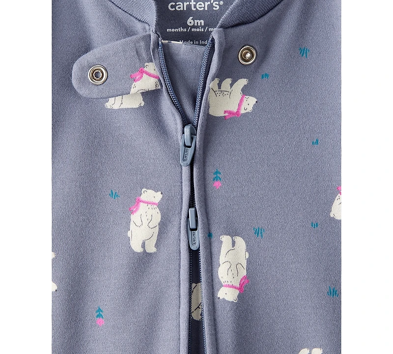 Carter's Baby Girls Polar Bear Print Sleep and Play Pajama