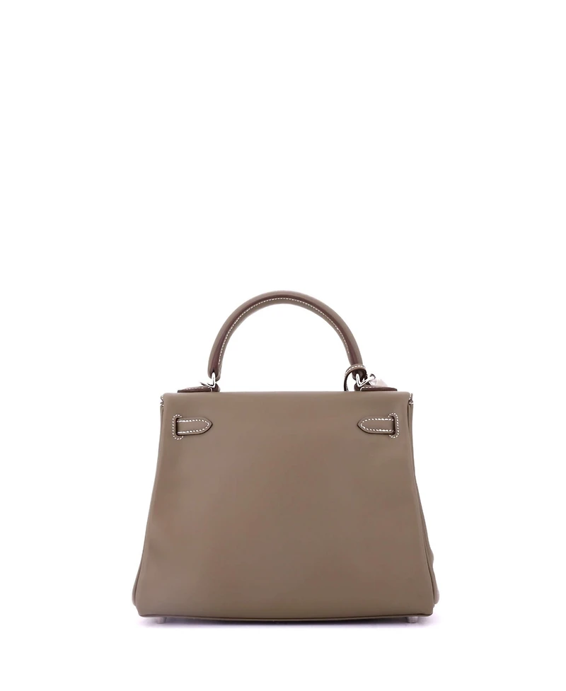 Pre-Owned Hermes 25 Handbag Grey Swift with Palladium Hardware