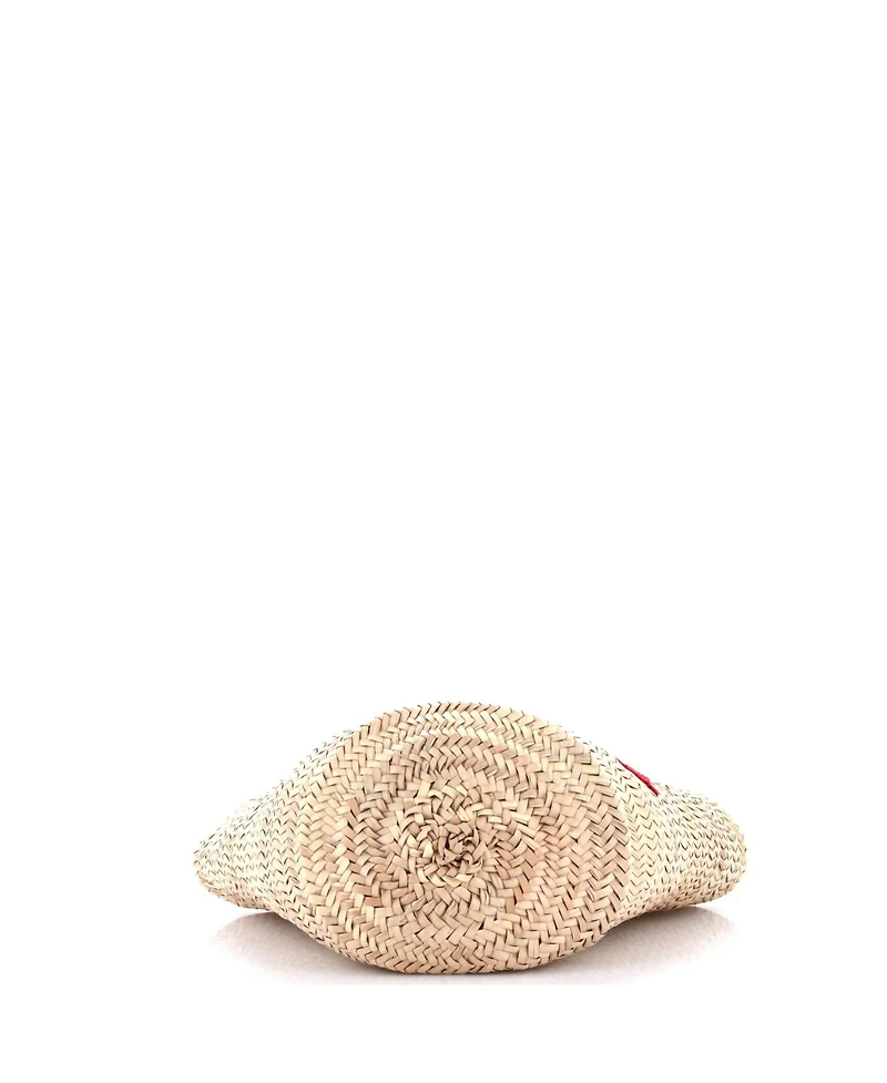 Pre-Owned Dolce & Gabbana Kendra Logo Basket Bag Embroidered Straw