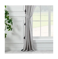 Greenland Home Fashion Monterrey 3" Rod Pocket Light Filtering Curtain Panel Pair Each Panel 42" x 84" Gray