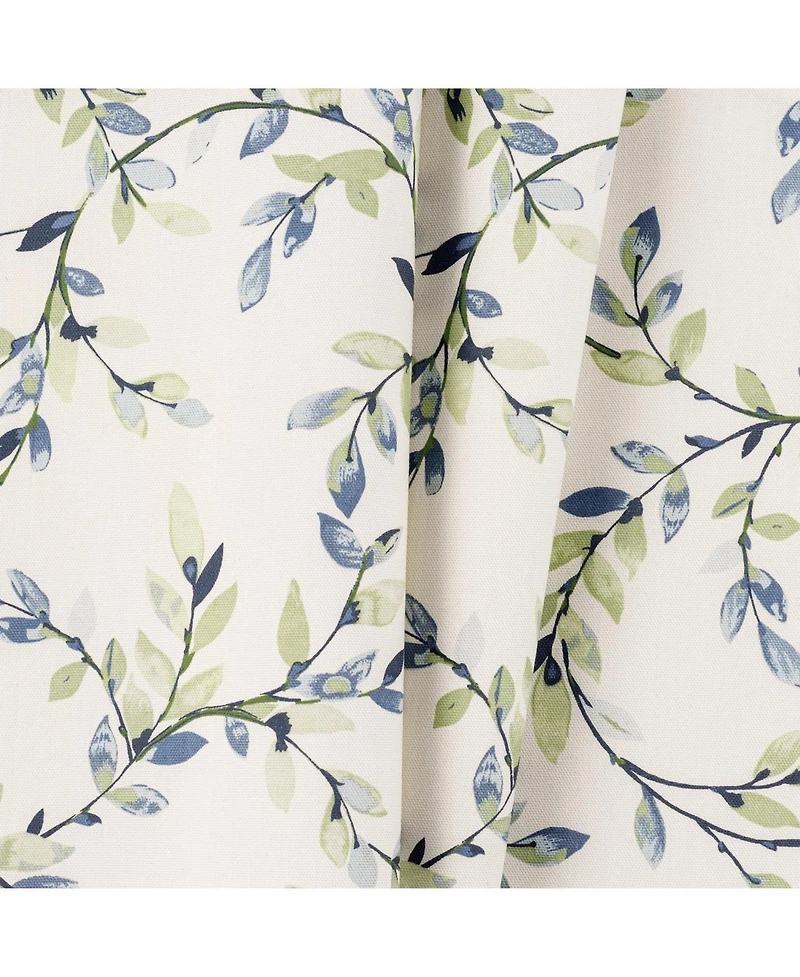Ellis Vintage Stylish Medium Scale Printed Vine Pattern 3" Rod Pocket Scallop Valance Lined 58"x15" Azure