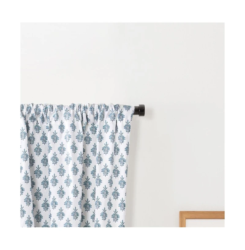Ellis Curtain Manchester 3" Rod Pocket 100% Cotton Machine Wash and Dry Curtain Pairs 100" x 72" Blue
