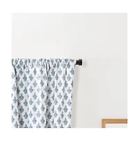 Ellis Curtain Manchester 3" Rod Pocket 100% Cotton Machine Wash and Dry Curtain Pairs 100" x 72" Blue