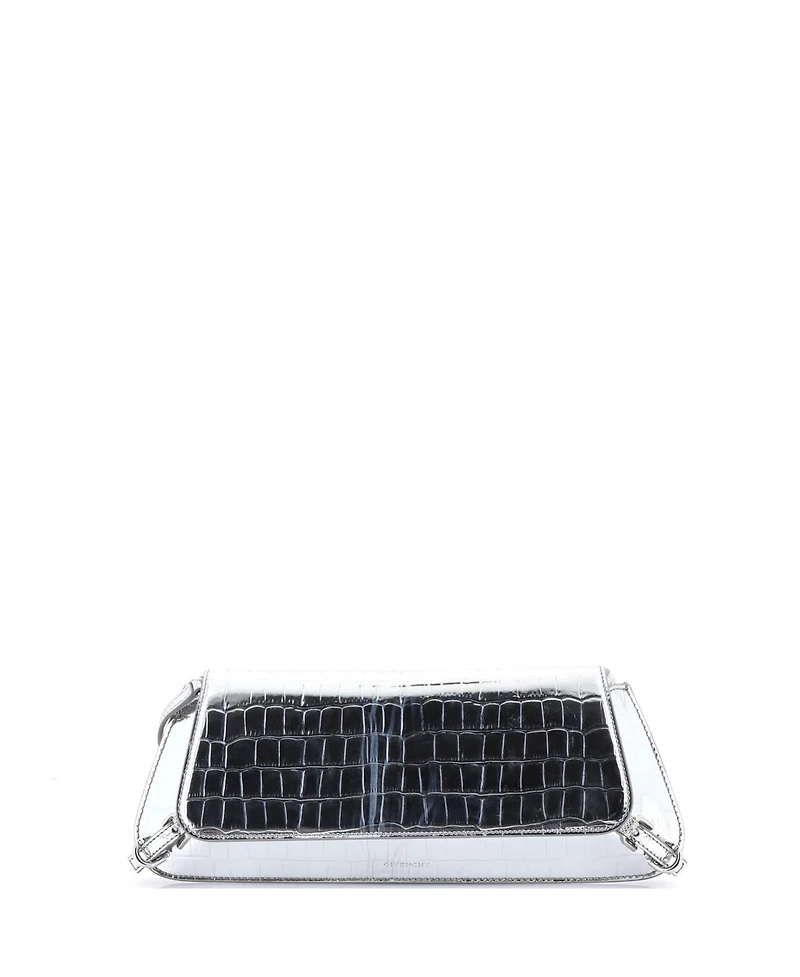 Pre-Owned Givenchy East West Voyou Strap Clutch Embossed Leather