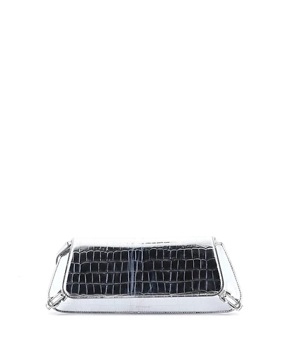 Pre-Owned Givenchy East West Voyou Strap Clutch Embossed Leather