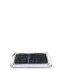 Pre-Owned Givenchy East West Voyou Strap Clutch Embossed Leather