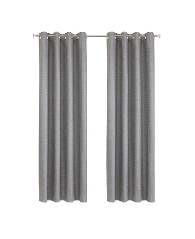 Thermaplus 100% Polyester Mason Lightweight Texture Printed Blackout Grommet Curtain Panel 52" x Grey