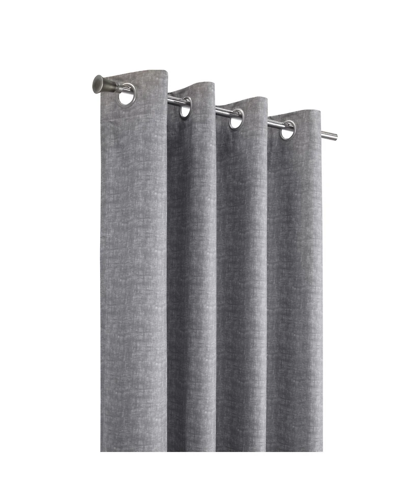 Thermaplus 100% Polyester Mason Lightweight Texture Printed Blackout Grommet Curtain Panel 52" x Grey
