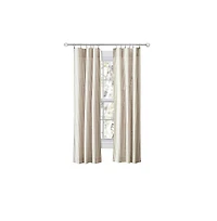 Ellis Curtain Plaza Classic Ticking Stripe Printed 3" Rod Pocket Tailored Panel Pair with Tiebacks 56" x 63" Tan