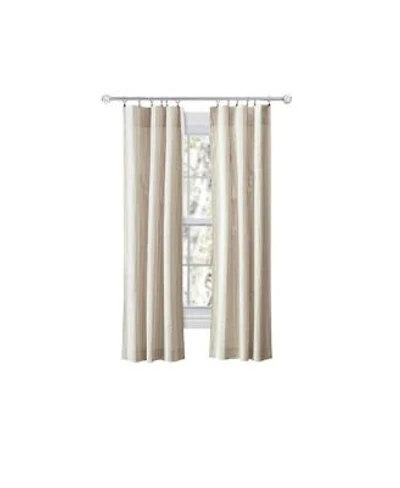 Ellis Curtain Plaza Classic Ticking Stripe Printed 3 X22 Rod Pocket Tailored Panel Pair With Tiebacks 56 X22 X 63 X22 Tan