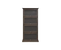 Glass display cabinet 4 Tier Glass Display Cabinet Storage Curio Cabinet with Flip up Glass Doors