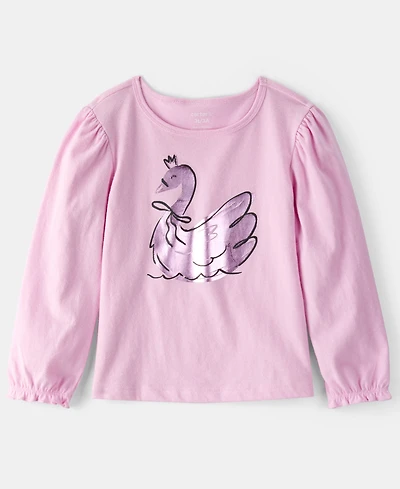Carter's Girls Toddler 2T-5T Metallic Princess Wand Long-Sleeve Graphic T-Shirt