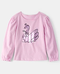 Carter's Girls Toddler 2T-5T Metallic Princess Wand Long-Sleeve Graphic T-Shirt