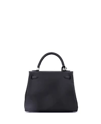 Pre-Owned Hermes Kelly 25 Handbag Swift with Palladium Hardware