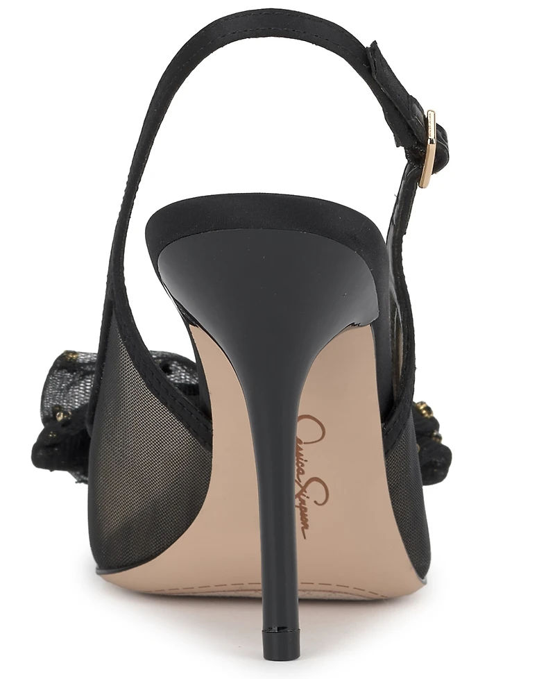 Jessica Simpson Women's Lavilra Bow Mesh Slingback Pumps