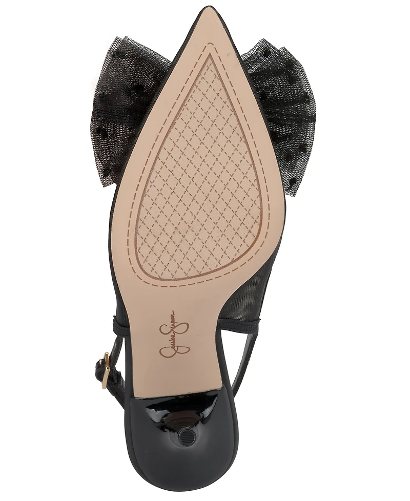 Jessica Simpson Women's Lavilra Bow Mesh Slingback Pumps