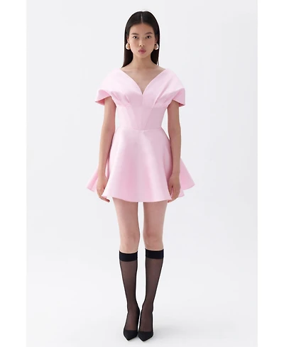 Nocturne Women's Mini Dress with Waist Corset Detail