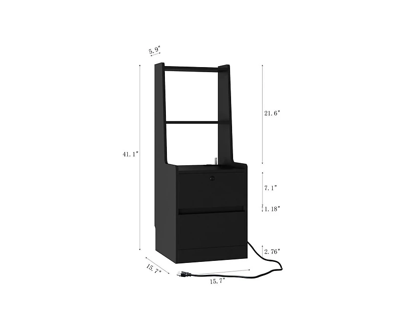 Casainc Storage Cabinet with Night Light Bookshelf