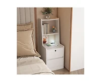 Storage Cabinet with Night Light Bookshelf