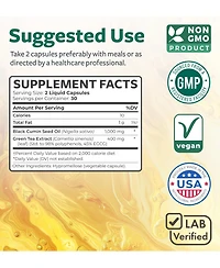 Black Seed Oil + Green Tea Liquid Capsules, 60ct