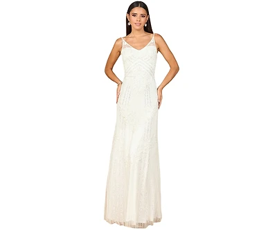 Lara Women's Beaded Gown with Cowl Back