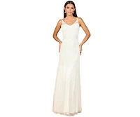 Lara Women's Beaded Gown with Cowl Back