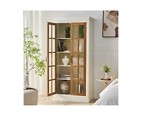 Casainc 71.2" Freestanding Storage Cabinet with Glass Door
