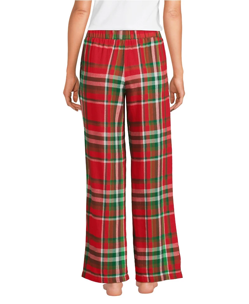 Lands' End Women's Tall Flannel Wide Leg Sleep Pants