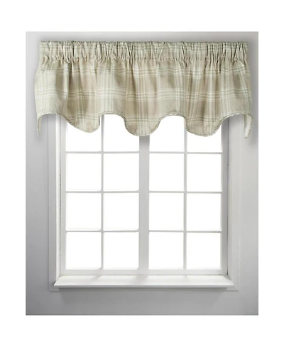 Ellis Curtain Light Blocking Cool Adjustable Bartlett Lined Scallop Window Valance - 70x17" Natural