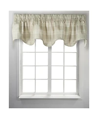 Ellis Curtain Light Blocking Cool Adjustable Bartlett Lined Scallop Window Valance - 70x17" Natural