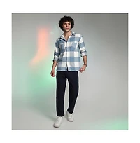 Campus Sutra Men's Powder Blue Buffalo Utility Shacket