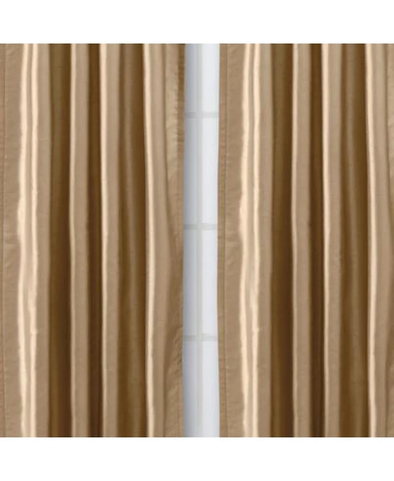 Ellis Curtain Luna Faux-Silk Rod Pocket/Back Tab Tailored Pairs - 100x96", Taupe