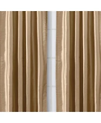 Ellis Curtain Luna Faux-Silk Rod Pocket/Back Tab Tailored Pairs - 100x96", Taupe